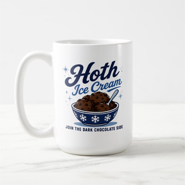 Hoth Eiscreme Dunkle Schokolade Lustig Kaffeetasse (Links)