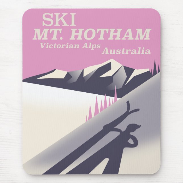 Hotham, Viktorianisches Alpenposter. Mousepad (Vorne)