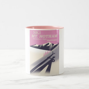 Hotham, Viktorianisches Alpenposter. Zweifarbige Tasse