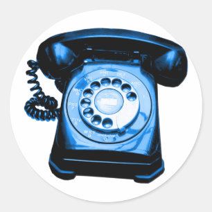 Hotline Blau Runder Aufkleber
