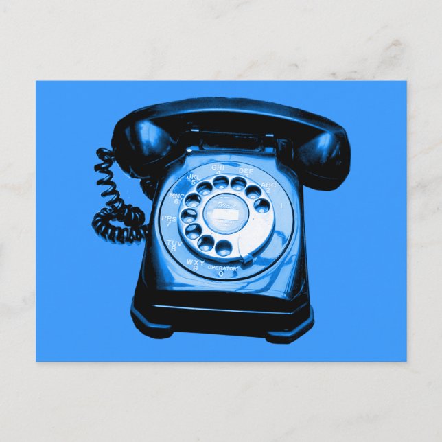 Hotline in Blau Postkarte (Vorderseite)