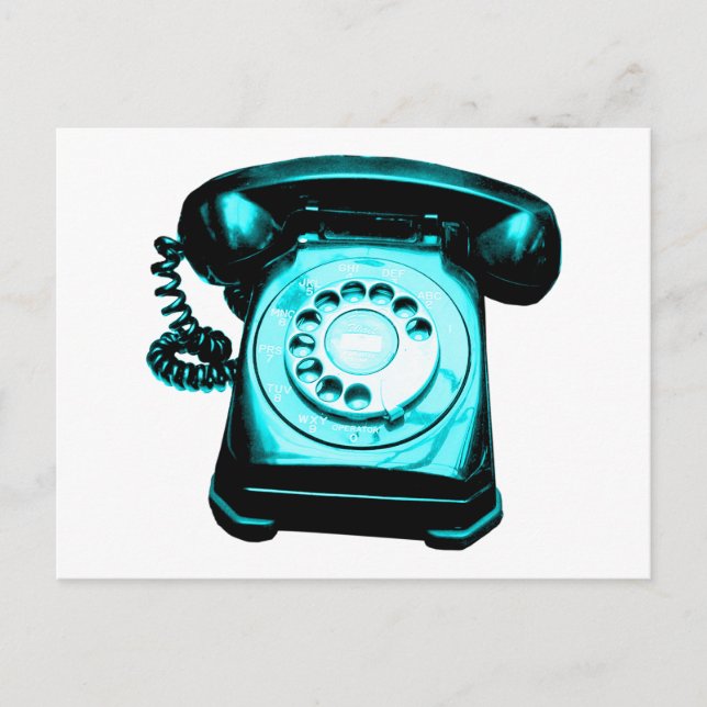 Hotline in Cyan Postkarte (Vorderseite)