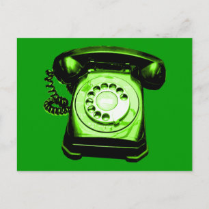 Hotline in Grün Postkarte