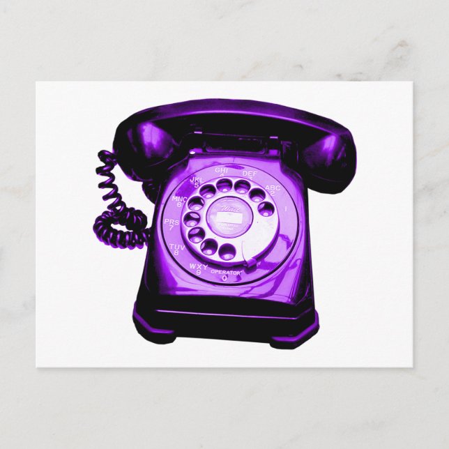 Hotline in Lila Postkarte (Vorderseite)