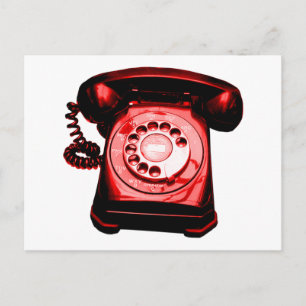 Hotline in Rot Postkarte