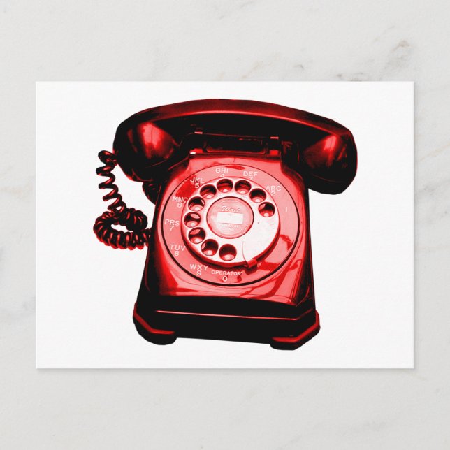 Hotline in Rot Postkarte (Vorderseite)