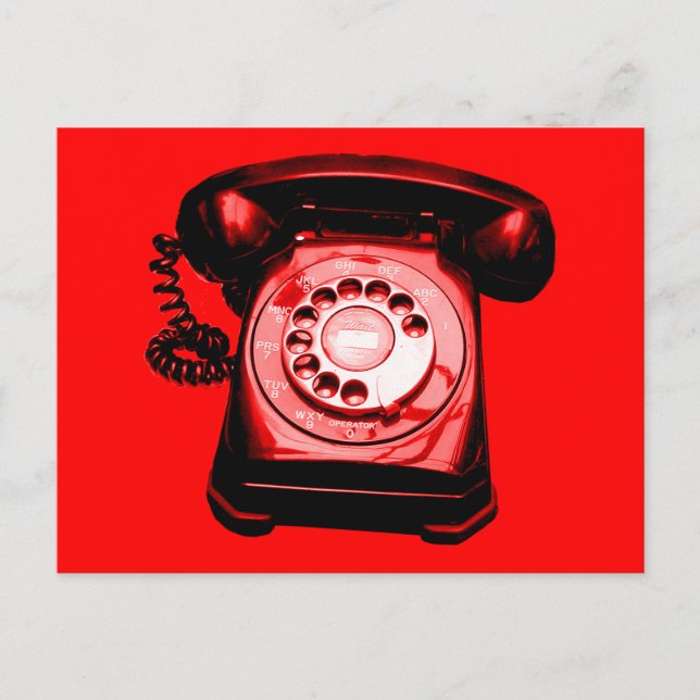 Hotline in Rot Postkarte (Vorderseite)