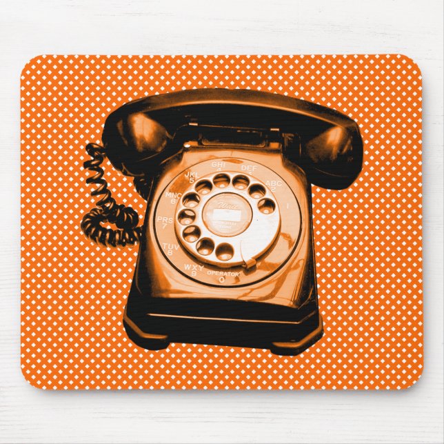 Hotline - Orange Netz Muster Mousepad (Vorne)