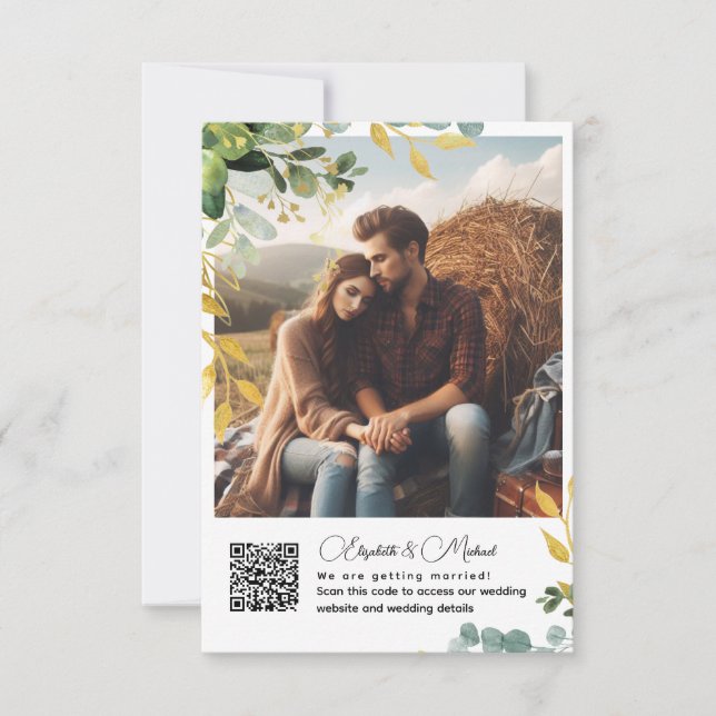 HOTO Details QR UAwg Gift Registrierung Unterkunft RSVP Karte (Vorderseite)