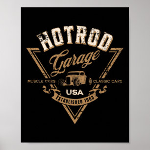 Hotrod Garage USA Klick Auto Hotrod abgenutztes De Poster