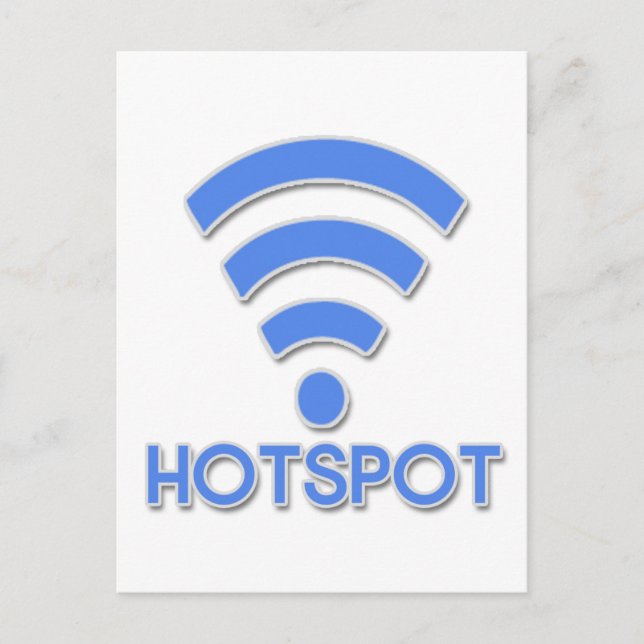 Hotspot WLAN Person Postkarte (Vorderseite)