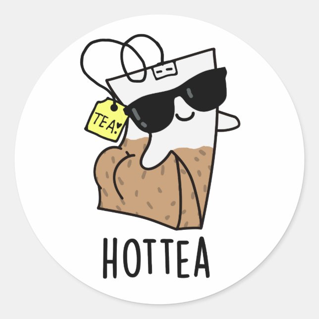 Hottea Funny Hot Tee Pub Runder Aufkleber (Vorderseite)