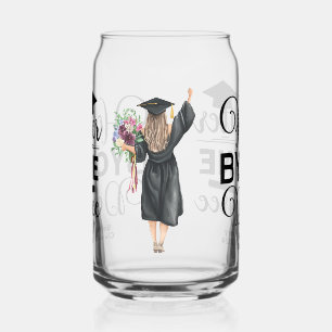 Hotter nach einem Grad Abschluss schwarz-weiß Dosenglas