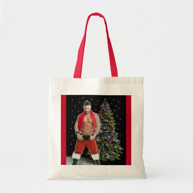 Hottest Hunk Buff Weihnachten Tragetasche (Vorne)