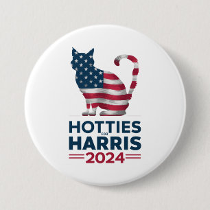 Hotties for Harris 2024 Cat Ladys Kamala Harris Button