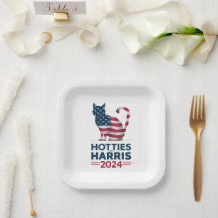 Hotties for Harris 2024 Cat Ladys Kamala Harris Pappteller