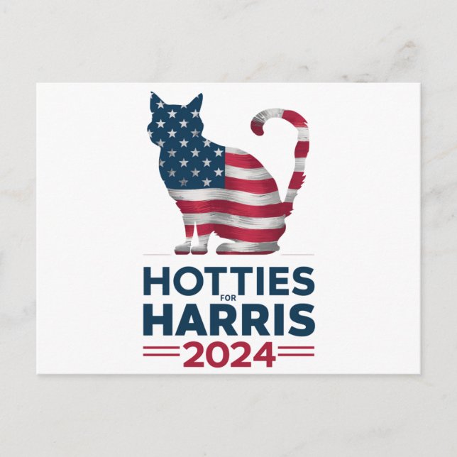 Hotties for Harris 2024 Cat Ladys Kamala Harris Postkarte (Vorderseite)