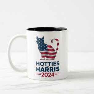 Hotties for Harris 2024 Cat Ladys Kamala Harris Zweifarbige Tasse