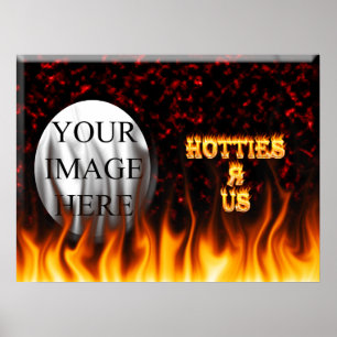 Hotties R US Feuer und Flammen roten Marmor Poster