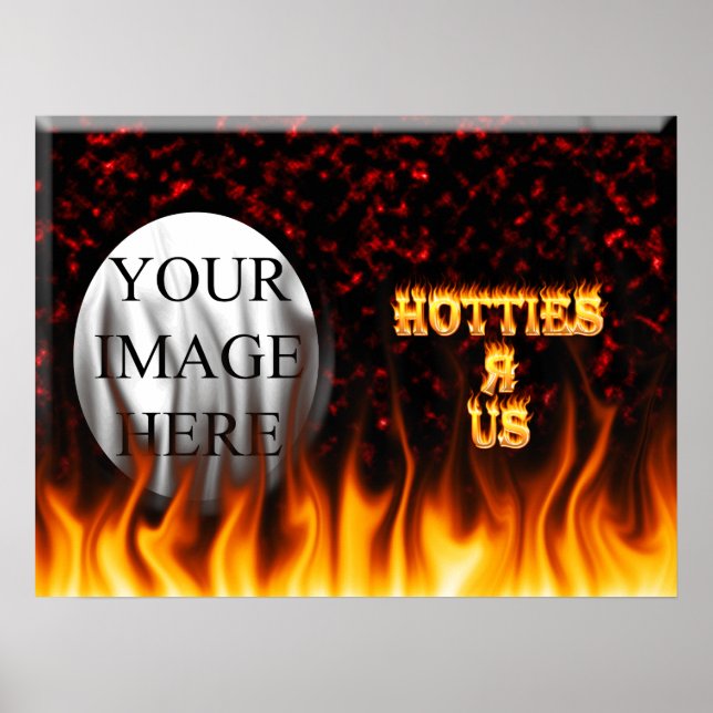 Hotties R US Feuer und Flammen roten Marmor Poster (Vorne)