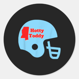 Hotty Toddy Footballhelm mit Miss State Umriss Runder Aufkleber