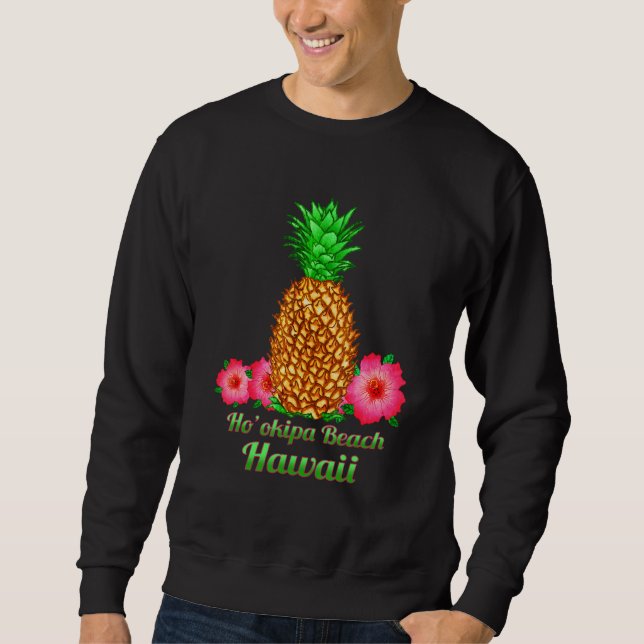Hou2019okipa Strand Hawaii Ananas Blumen Sweatshirt (Vorderseite)