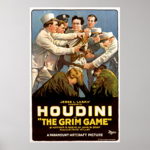 Houdini: Das grimmige Spiel (1919) Vintag Poster