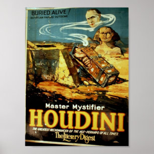 Houdini, das Vintage Theater der Literatur Poster