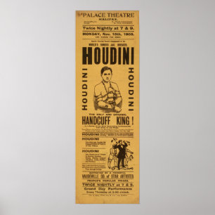 HOUDINI Escape Artist VAUDEVILLE Poster