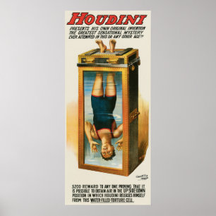 Houdini ~ Illusionist Vintag Escape Artist Poster