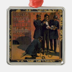 Houdini und der Zirkus, alte Illustration, Ornament Aus Metall