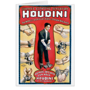 Houdini Zauberer 1909 Vintage Poster Restauriert