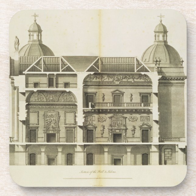 Houghton Hall: Querschnitt des Halls und des Untersetzer (Vorderseite)