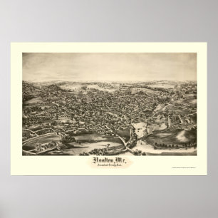 Houlton, ME Panorama Karte - 1894 Poster