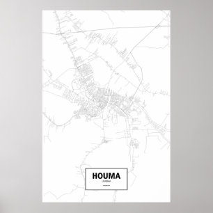 Houma, Louisiana (schwarz auf weiß) Poster