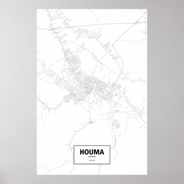 Houma, Louisiana (schwarz auf weiß) Poster (Vorne)
