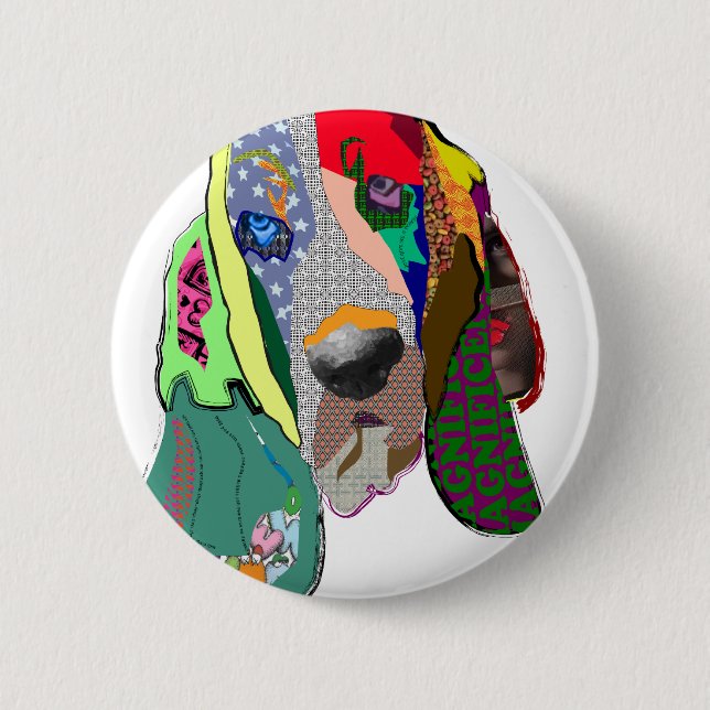 Hound Collage Button $6,95 (Vorderseite)