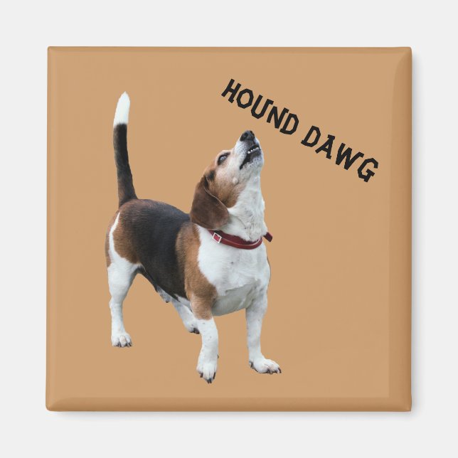 Hound Dawg Beagle Funny Dog Magnet (Vorne)