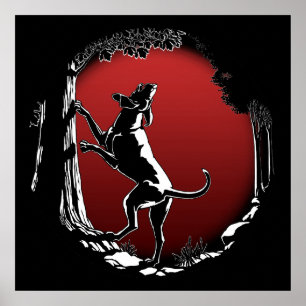 Hound Dog Art Poster Jagd Hund Lover Prints