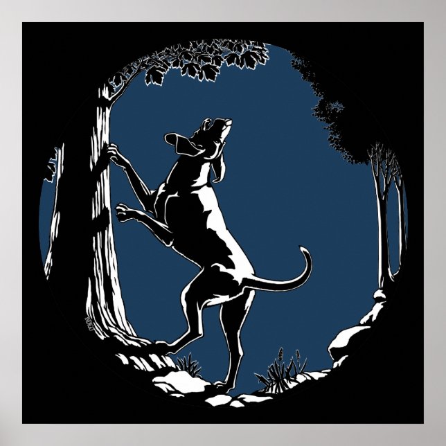 Hound Dog Art Poster Jagd Hunde Kunst Prints (Vorne)