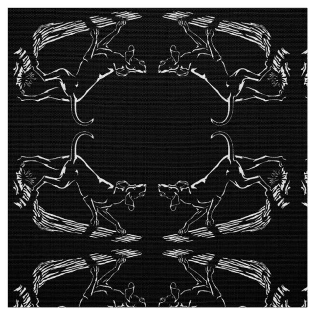 Hound Dog Art Stoff Stoff Jagdhund Muster (Muster)