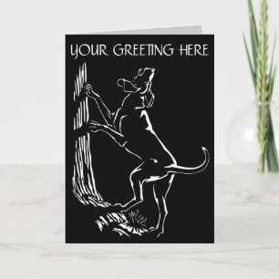 Hound Dog Cards Personalized Dog Art Greeting Card Karte