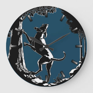 Hound Dog Clock Hunting Dog Art Wall Clock Große Wanduhr