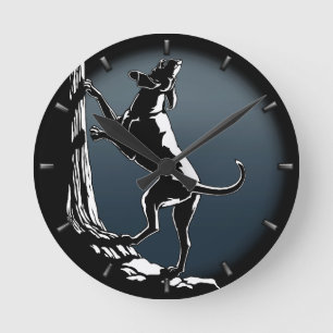 Hound Dog Clock Hunting Dog Art Wall Clock Runde Wanduhr