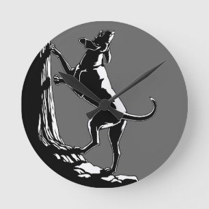 Hound Dog Clock Hunting Dog Art Wall Clock Runde Wanduhr