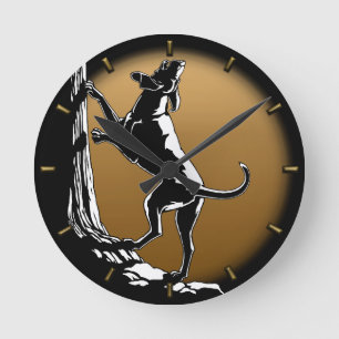 Hound Dog Clock Hunting Dog Art Wall Clock Runde Wanduhr