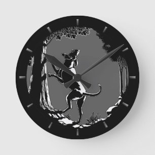 Hound Dog Clock Hunting Dog Art Wall Clock Runde Wanduhr