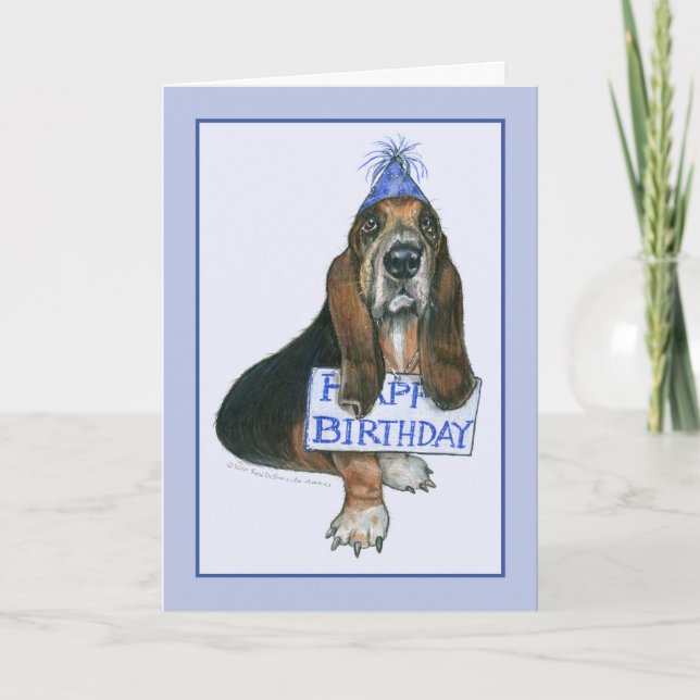 Hound Dog Happy Birthday Card Karte (Vorderseite)