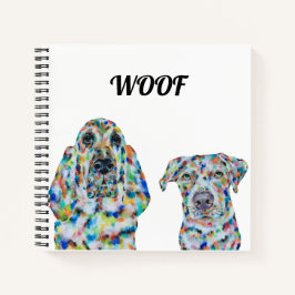 Hound Dog & Labrador Square Notebook Notizbuch