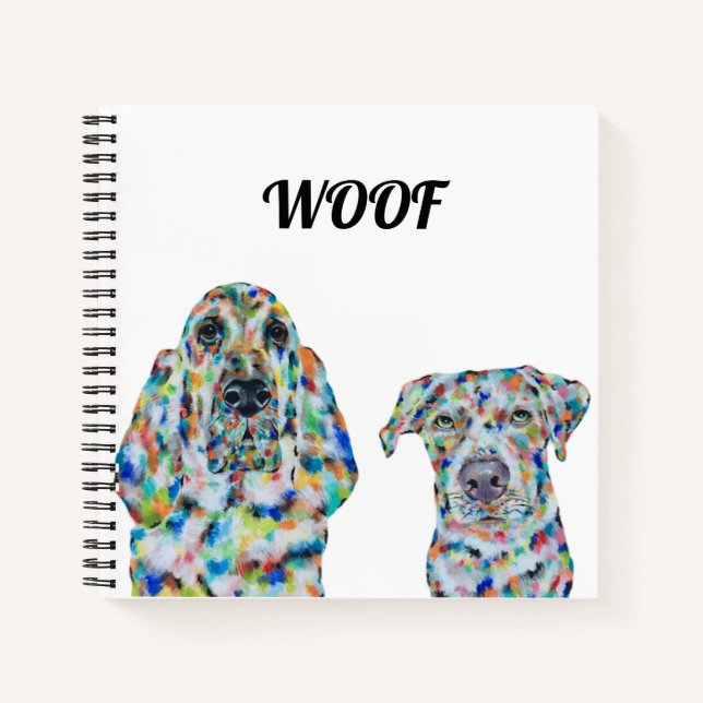 Hound Dog & Labrador Square Notebook Notizbuch (Vorderseite)